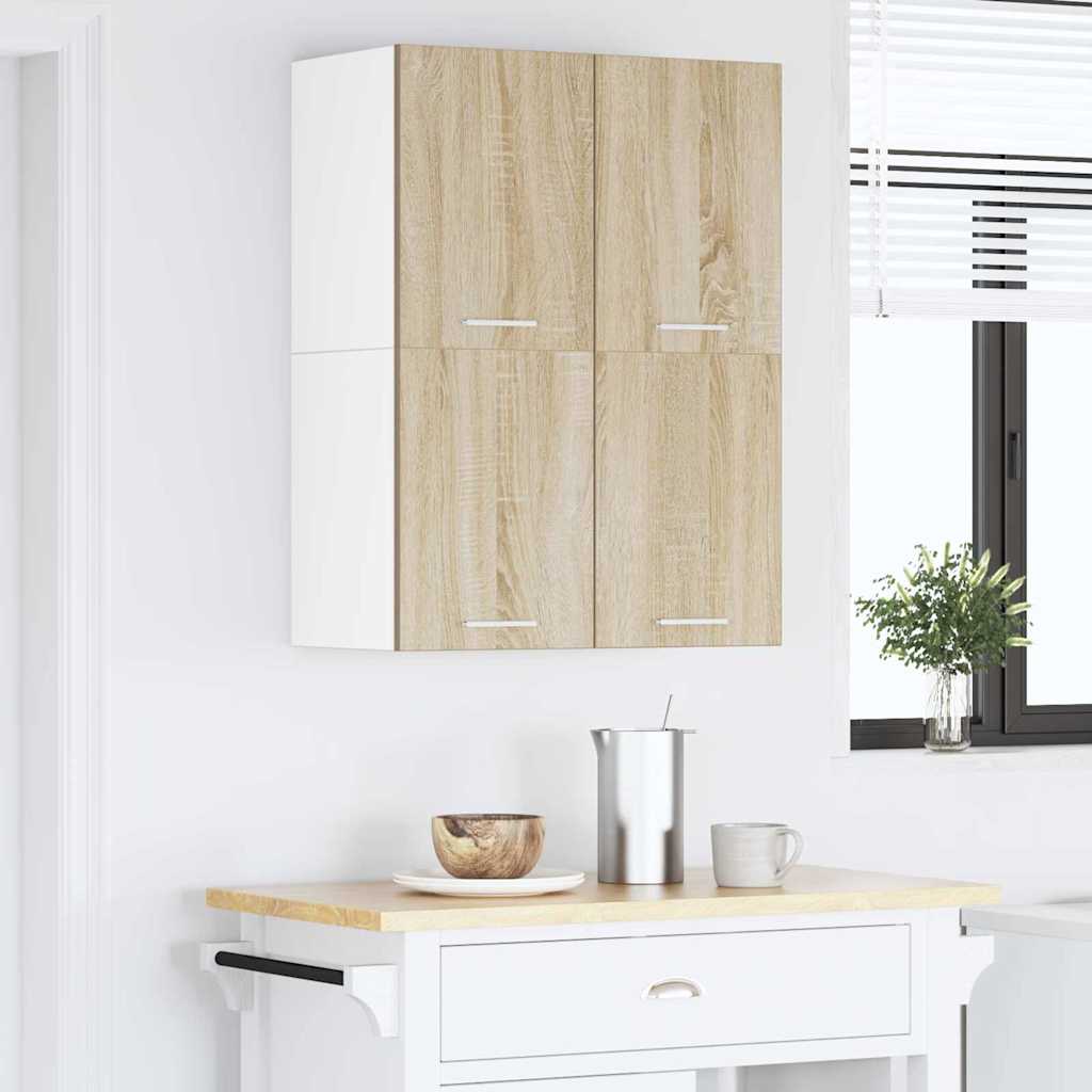 Hanging Cabinet Riga 2 pcs Sonoma Oak and White 60 x 31 x 40 cm