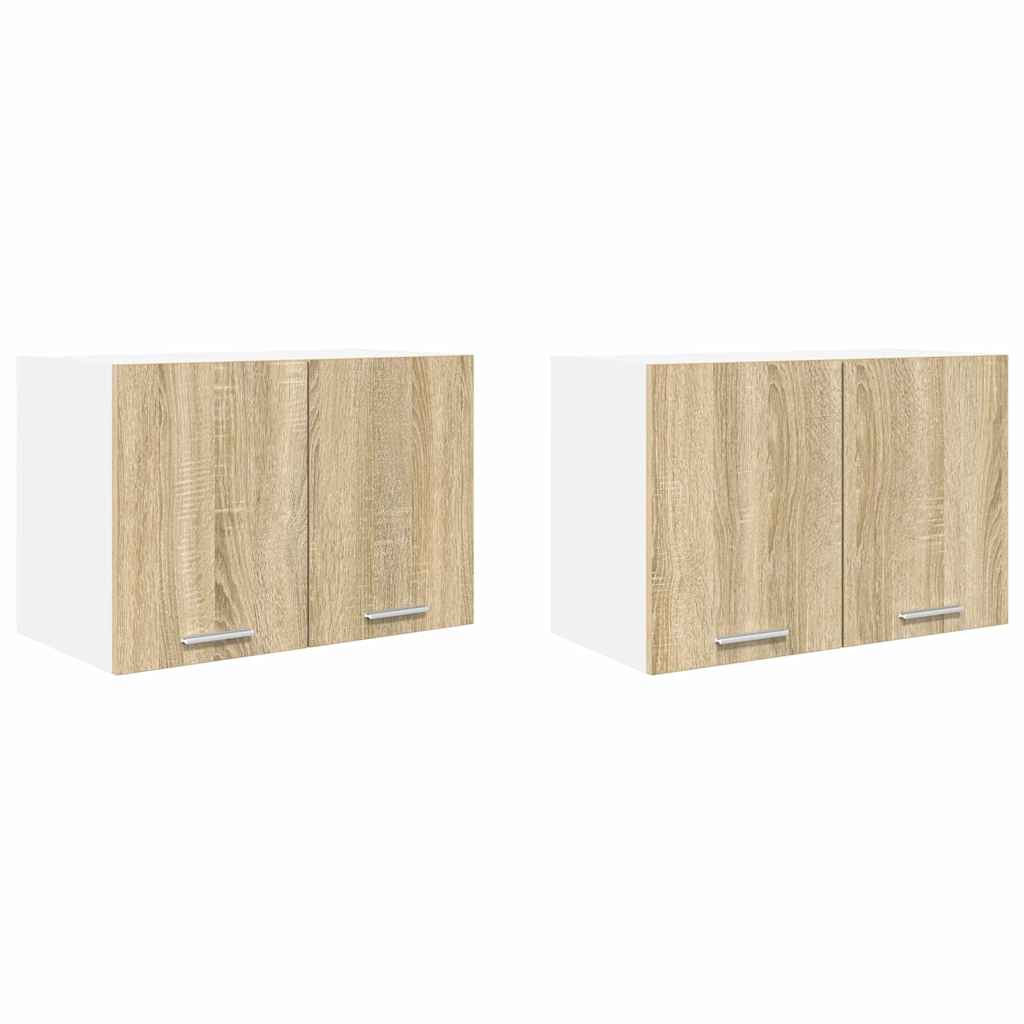 Hanging Cabinet Riga 2 pcs Sonoma Oak and White 60 x 31 x 40 cm