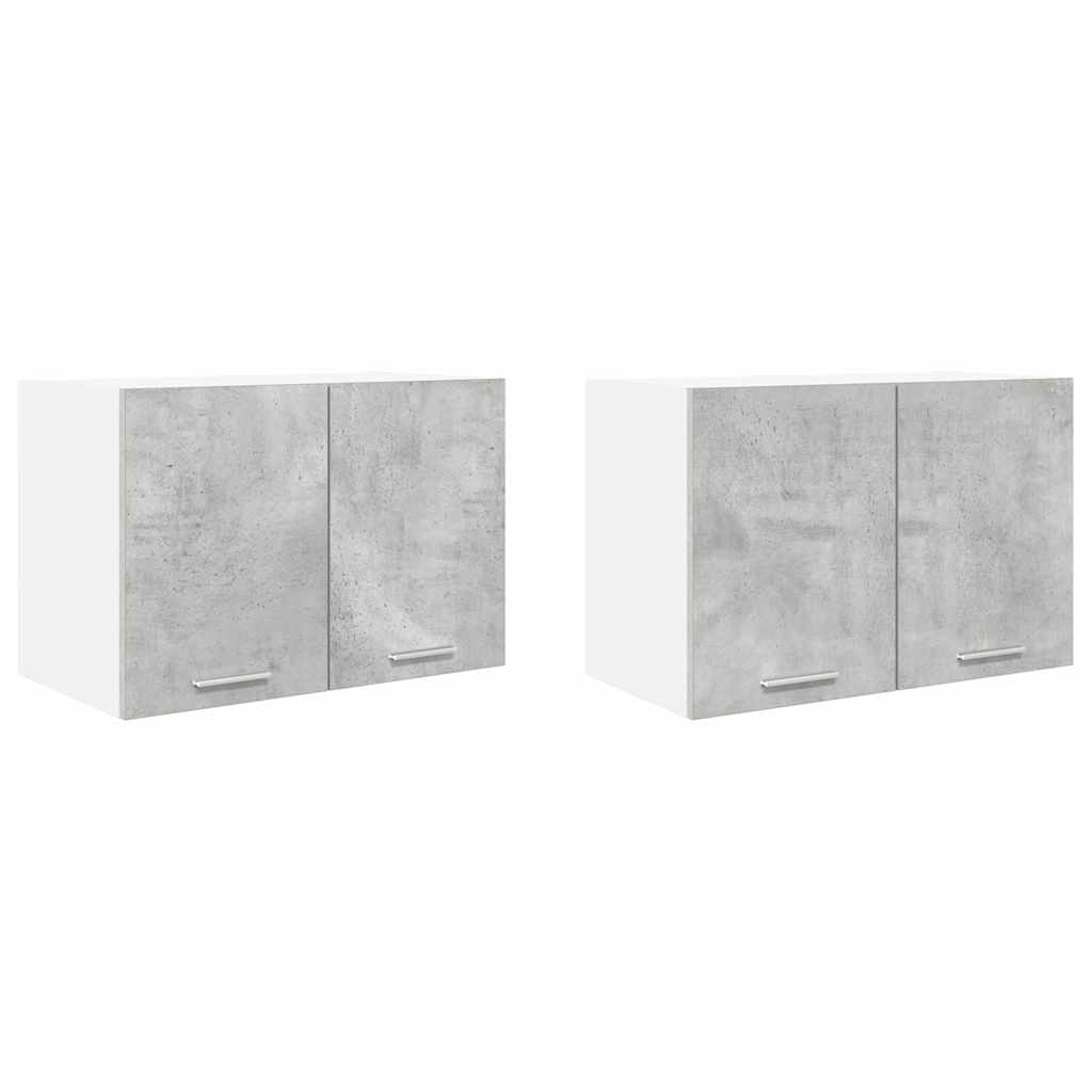 Hanging Cabinet with Shelf Riga 2 pcs Concrete Grey and White