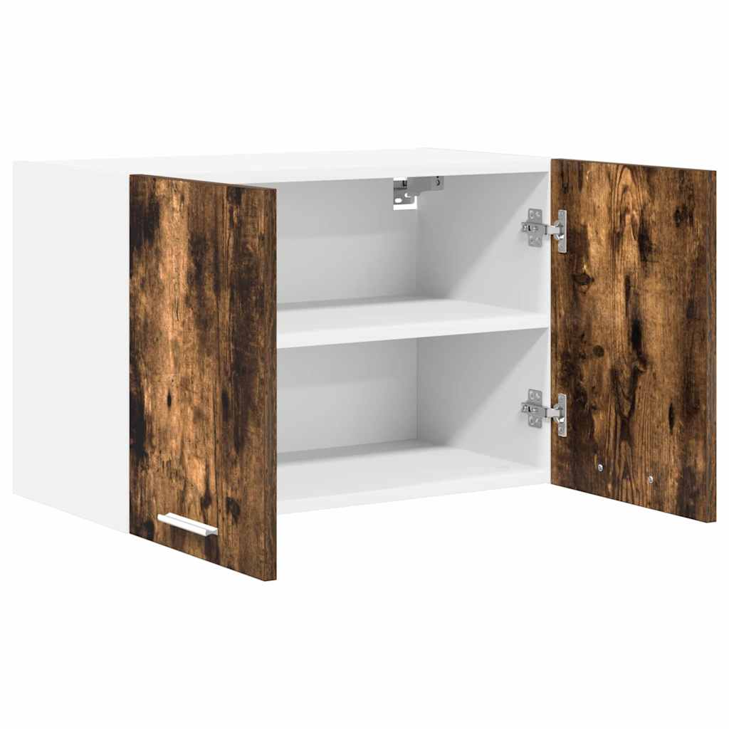 Hanging Cabinet Riga 2 pcs Smoked Oak and White 60 x 31 x 40 cm