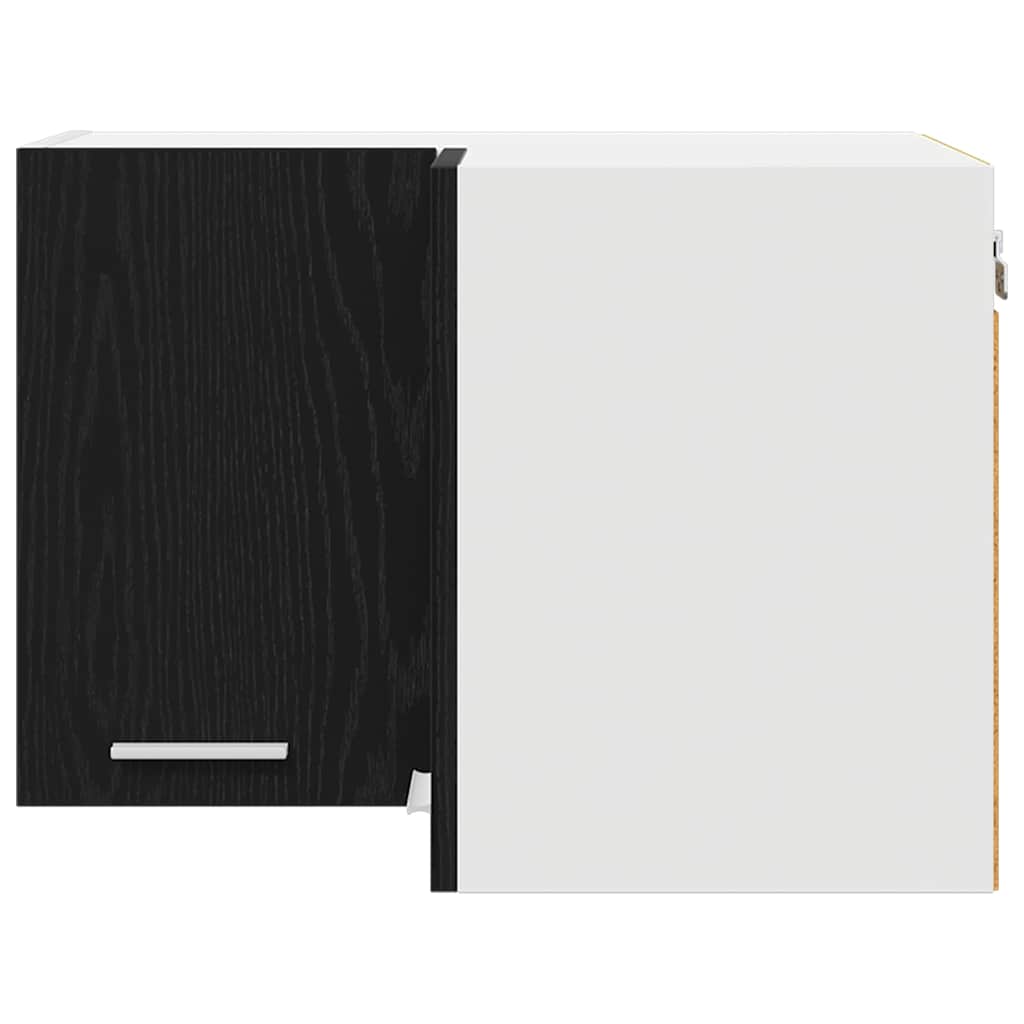 Hanging Cabinet Riga Black Oak and White 57 x 57 x 40 cm