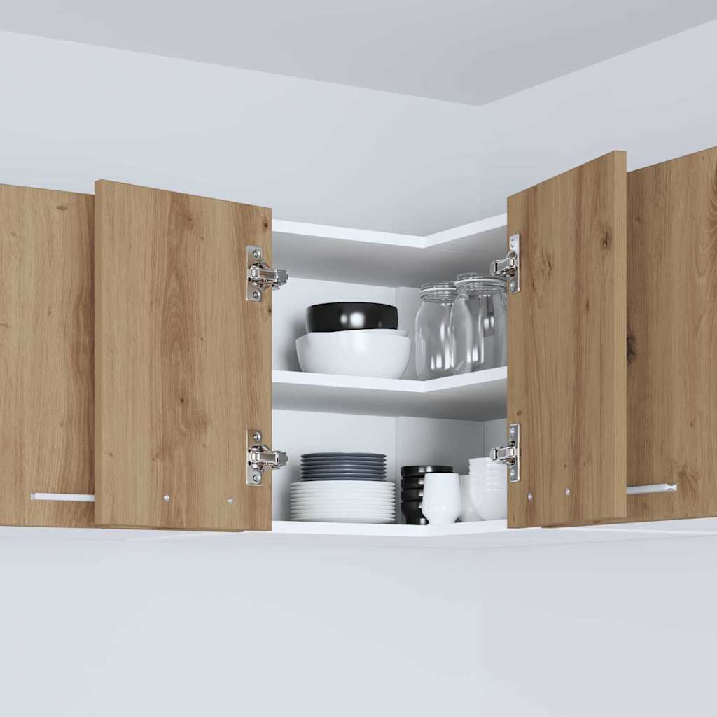 Hanging Cabinet Riga Artisan Oak and White 57 x 57 x 40 cm