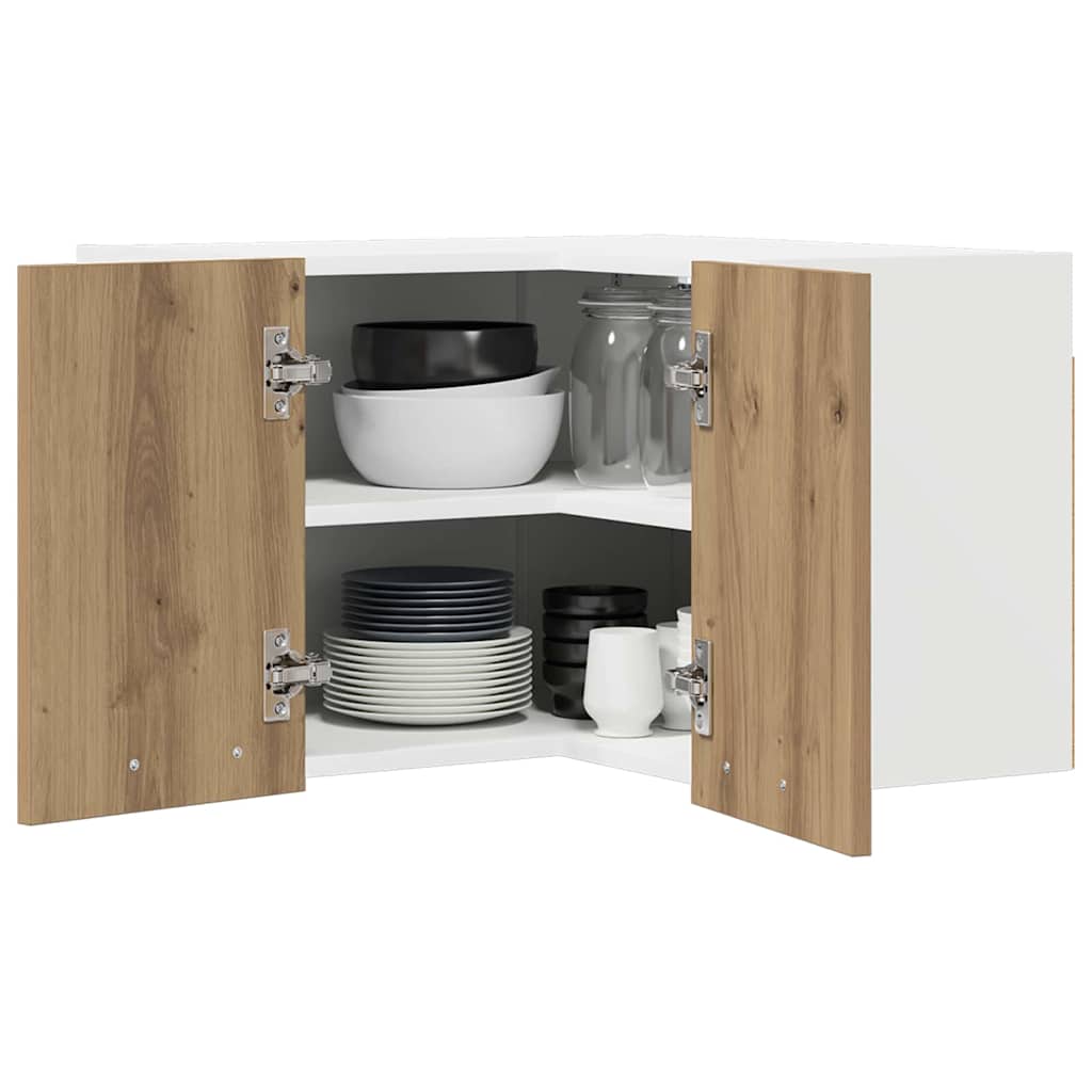 Hanging Cabinet Riga Artisan Oak and White 57 x 57 x 40 cm