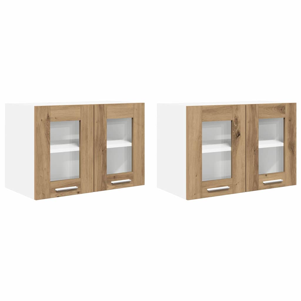 Hanging Cabinet Riga 2 pcs Artisan Oak 60 x 31 x 40 cm