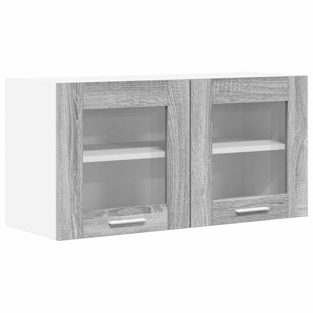 Hanging Cabinet Riga Grey Sonoma and White 80 x 31 x 40 cm