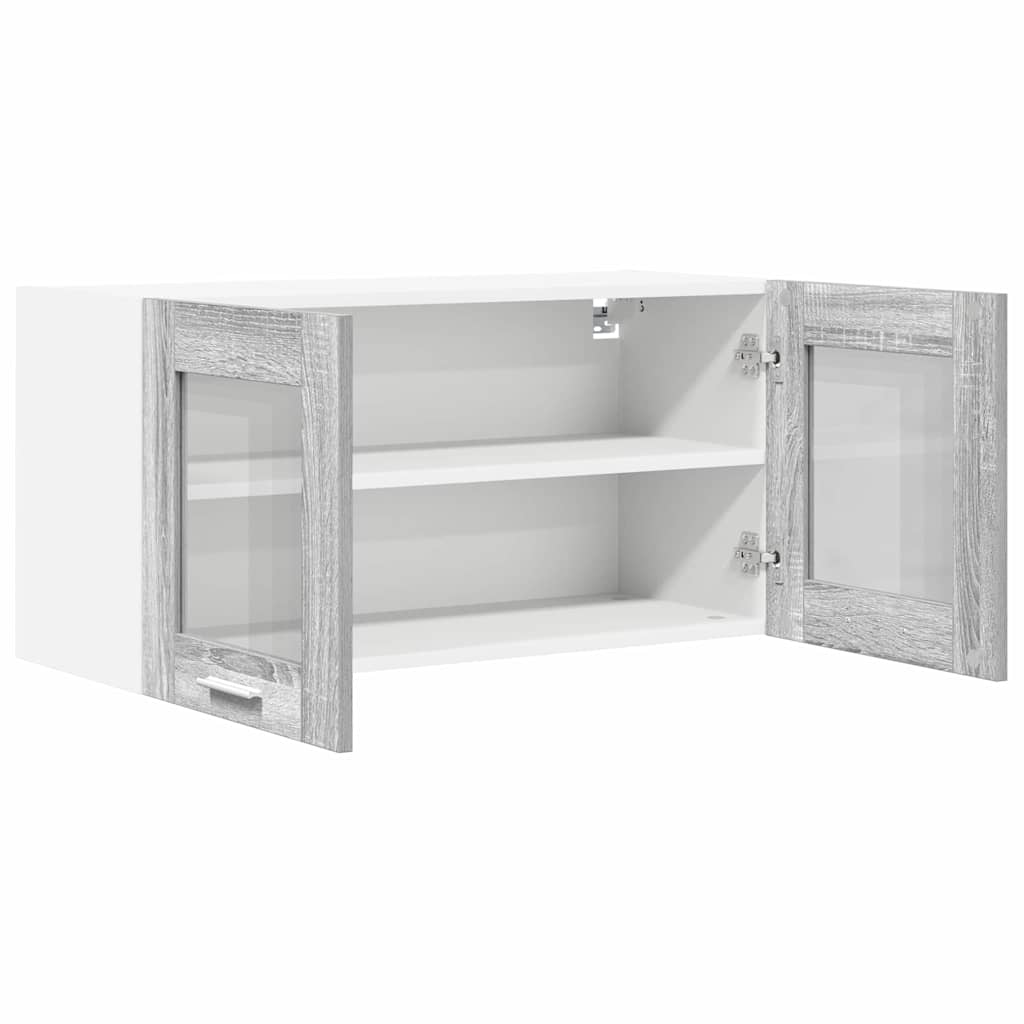 Hanging Cabinet Riga Grey Sonoma and White 80 x 31 x 40 cm