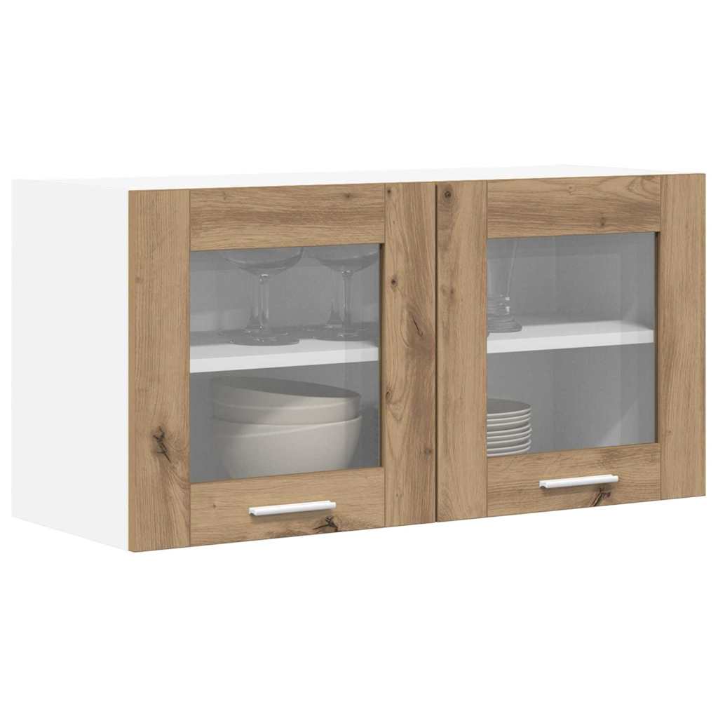 Hanging Cabinet Riga Artisan Oak and White 80 x 31 x 40 cm