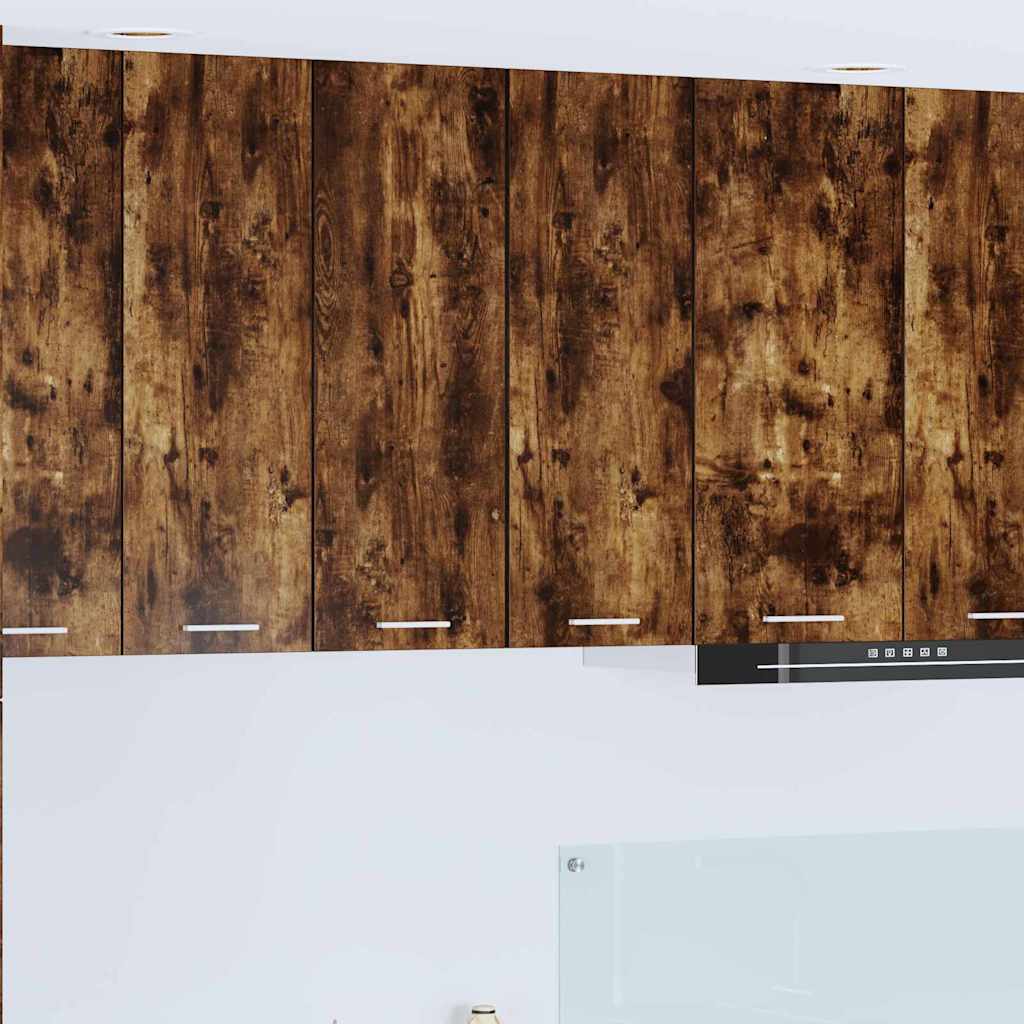 Hanging Cabinet Riga Smoked Oak and White 30 x 31 x 80 cm