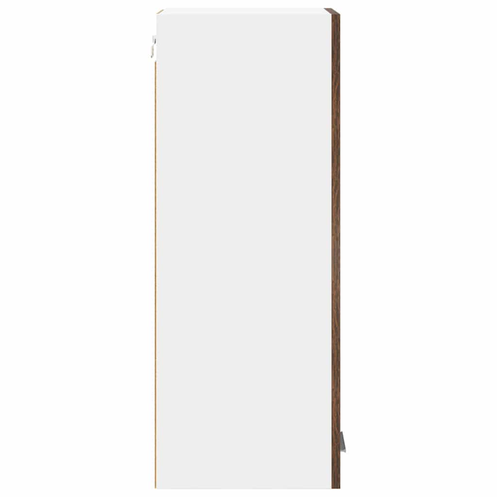 Hanging Cabinet Riga Smoked Oak and White 30 x 31 x 80 cm