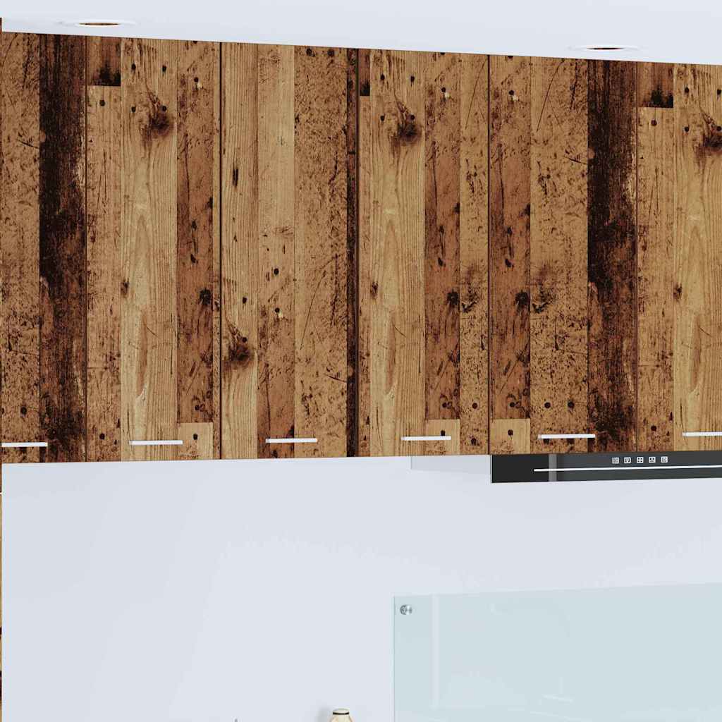 Hanging Cabinet Riga 2 pcs Old Wood and White 30 x 31 x 80 cm