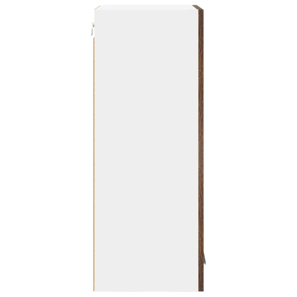 Hanging Cabinet Riga Smoked Oak and White 40 x 31 x 80 cm