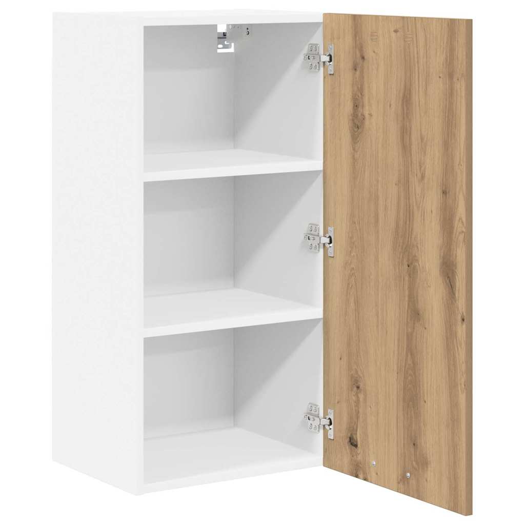 Hanging Cabinet Riga Artisan Oak and White 40 x 31 x 80 cm