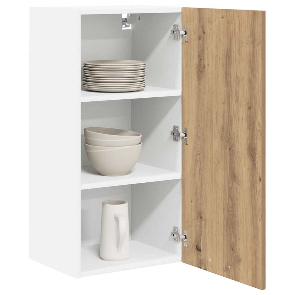 Hanging Cabinet Riga Artisan Oak and White 40 x 31 x 80 cm