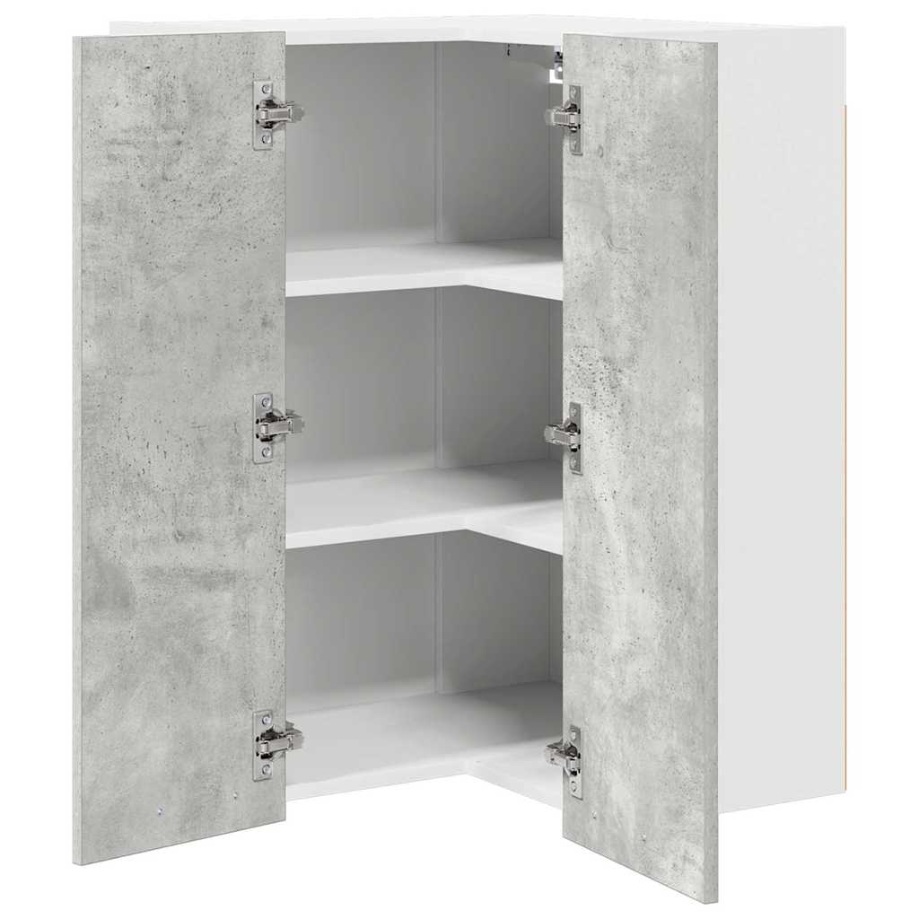Hanging Cabinet Riga Concrete Grey and White 57 x 57 x 80 cm