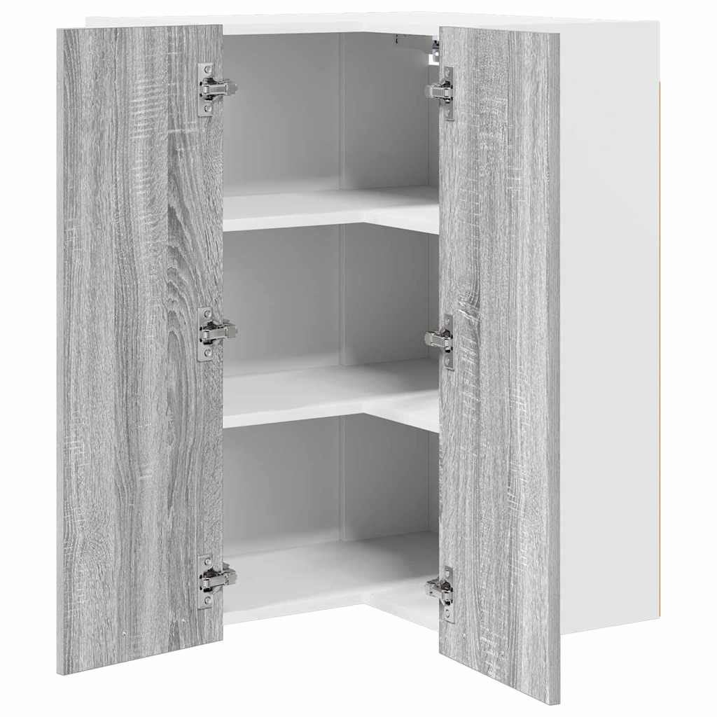 Hanging Cabinet Riga Grey Sonoma and White 57 x 57 x 80 cm