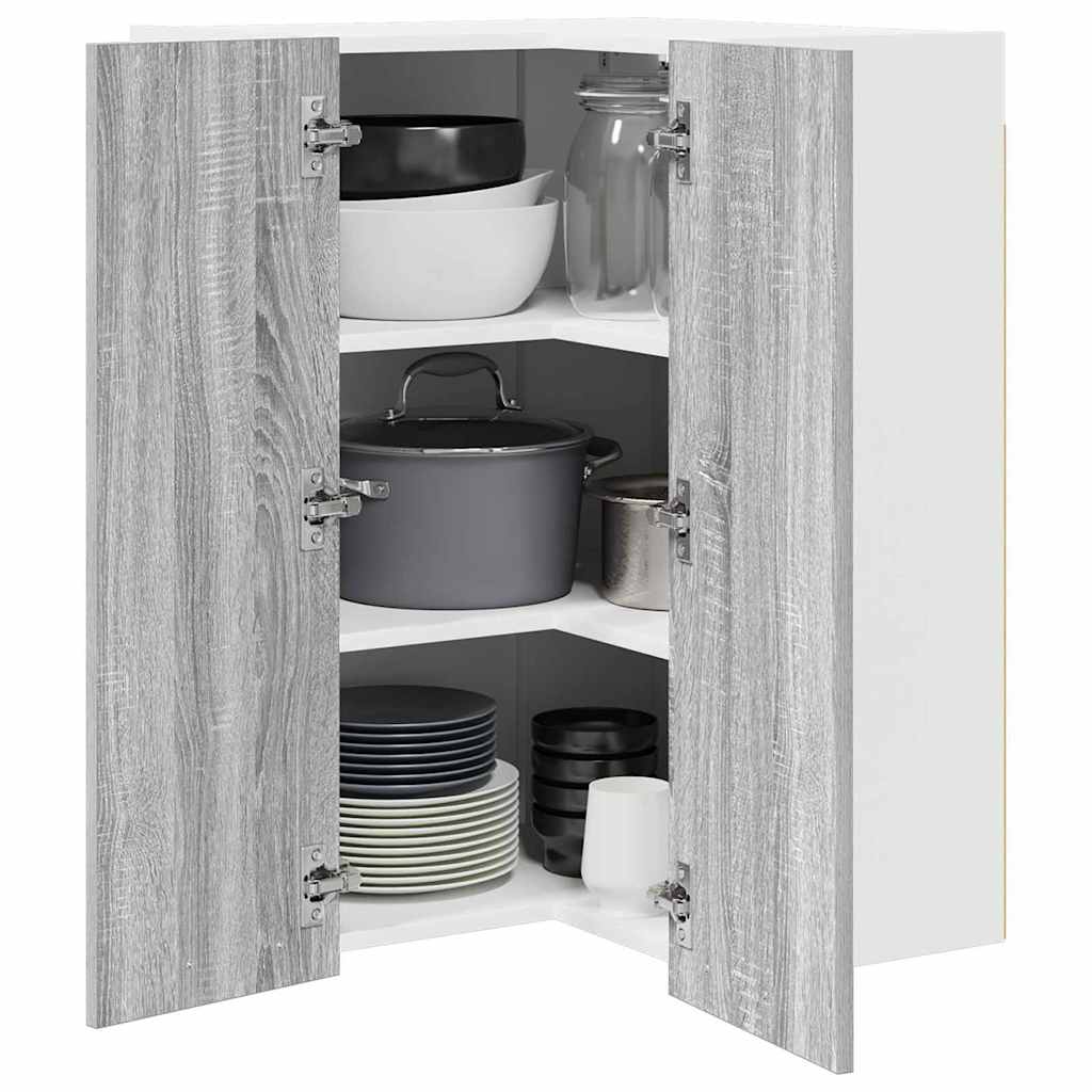 Hanging Cabinet Riga Grey Sonoma and White 57 x 57 x 80 cm