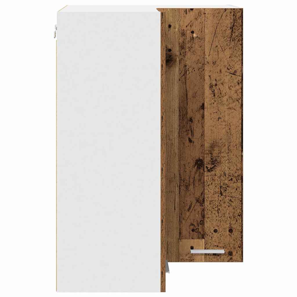 Hanging Cabinet Riga Old Wood and White 57 x 57 x 80 cm