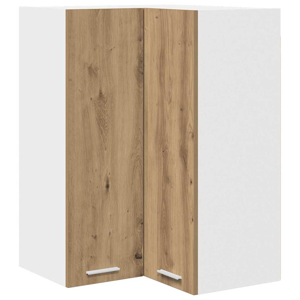 Hanging Cabinet Riga Artisan Oak and White 57 x 57 x 80 cm