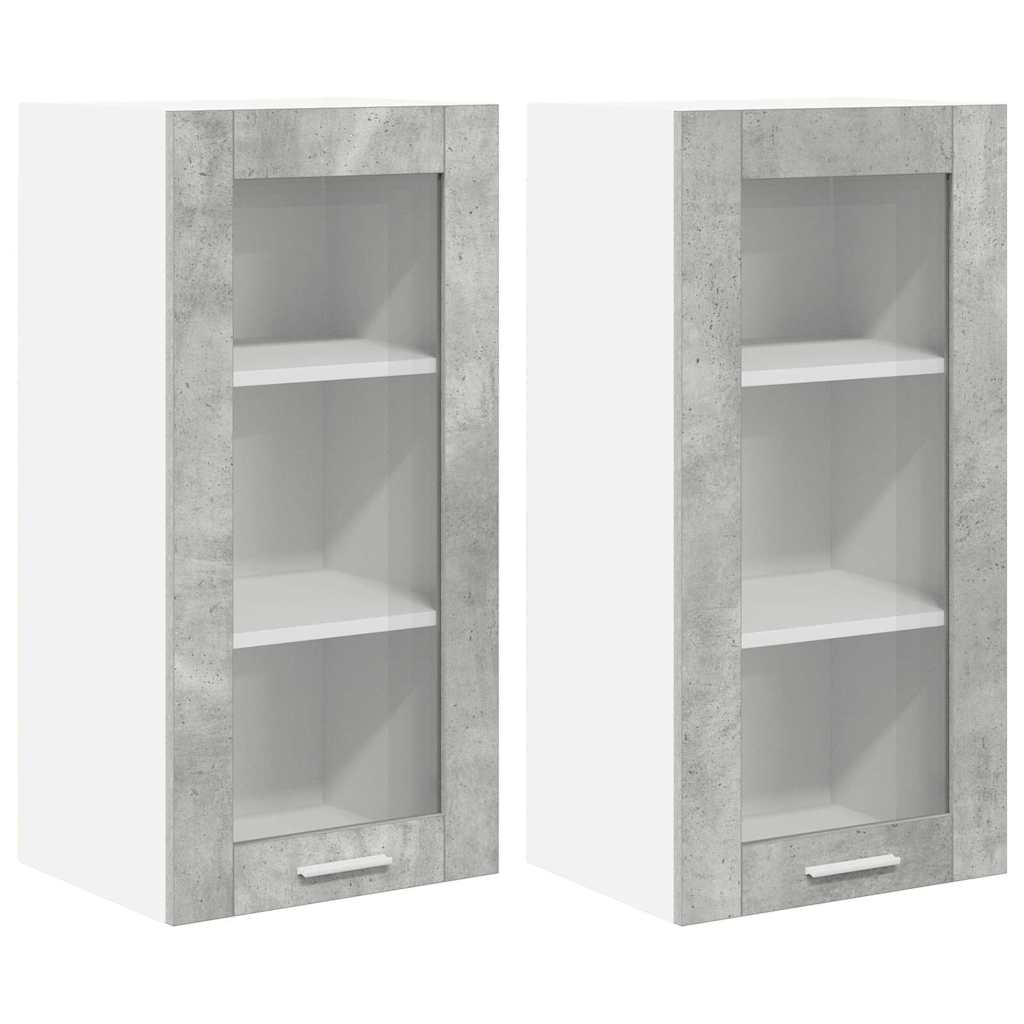 Hanging Cabinet Riga 2 pcs Concrete Grey 40 x 31 x 80 cm