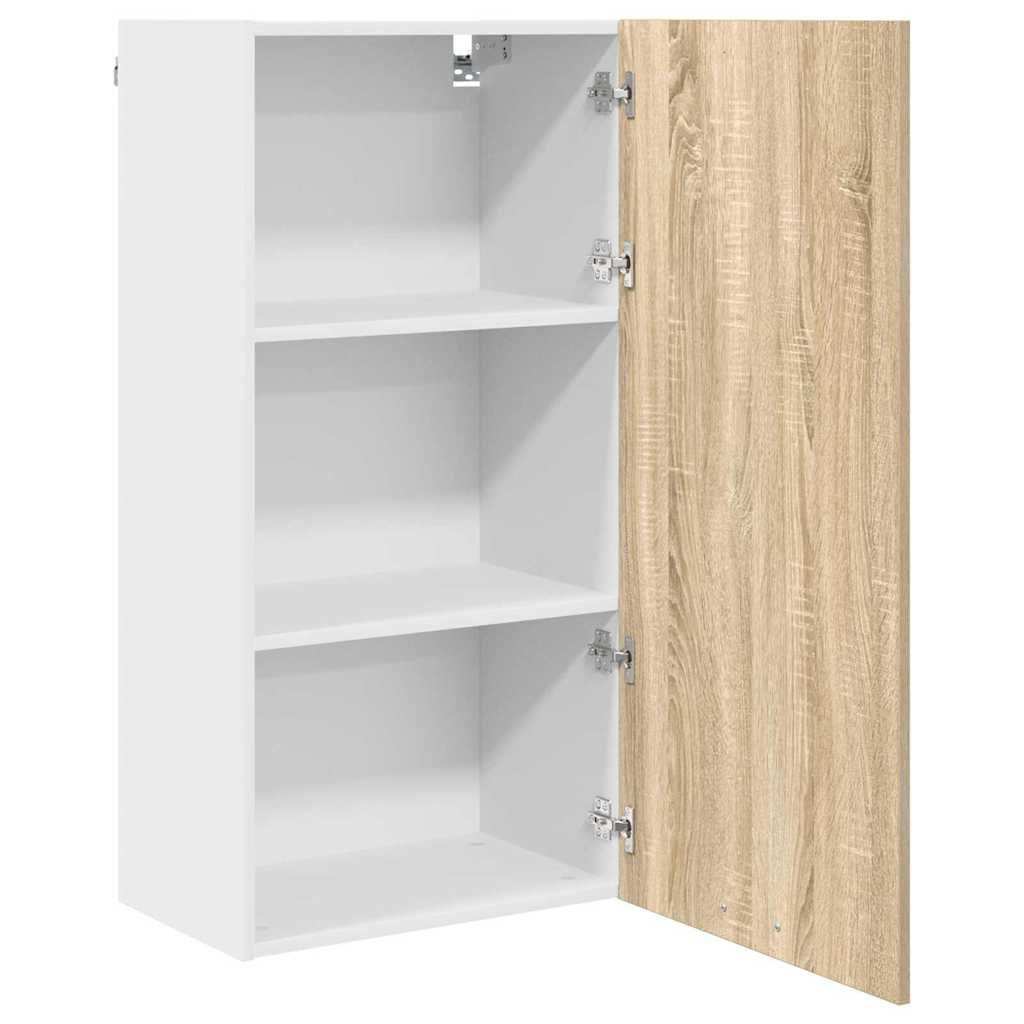 Hanging Cabinet Riga Sonoma Oak and White 50 x 31 x 100 cm