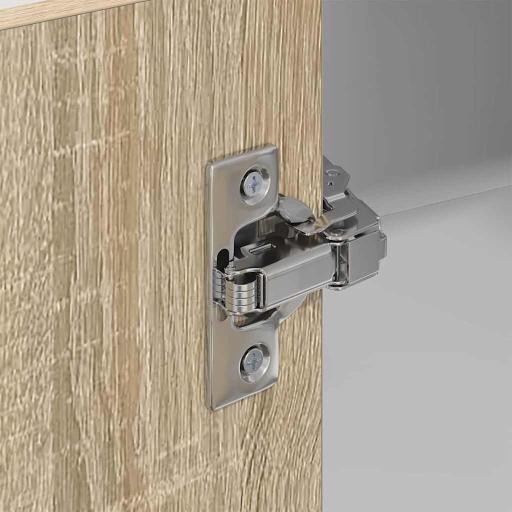 Hanging Cabinet Riga Sonoma Oak and White 57 x 57 x 100 cm