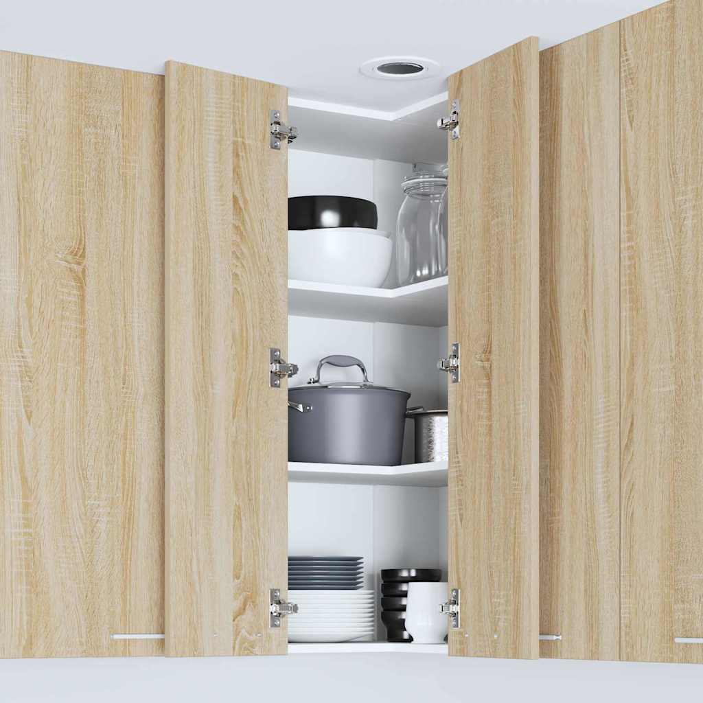 Hanging Cabinet Riga Sonoma Oak and White 57 x 57 x 100 cm