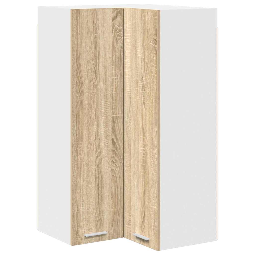 Hanging Cabinet Riga Sonoma Oak and White 57 x 57 x 100 cm
