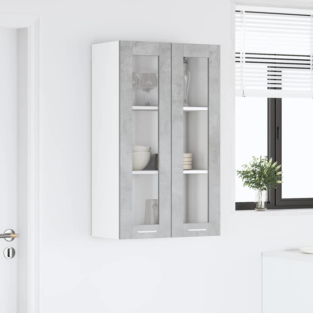 Hanging Cabinet with Shelf Riga Concrete Grey 60 x 31 x 100 cm