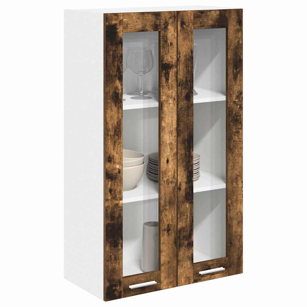 Hanging Cabinet with Shelf Riga Smoked Oak 60 x 31 x 100 cm