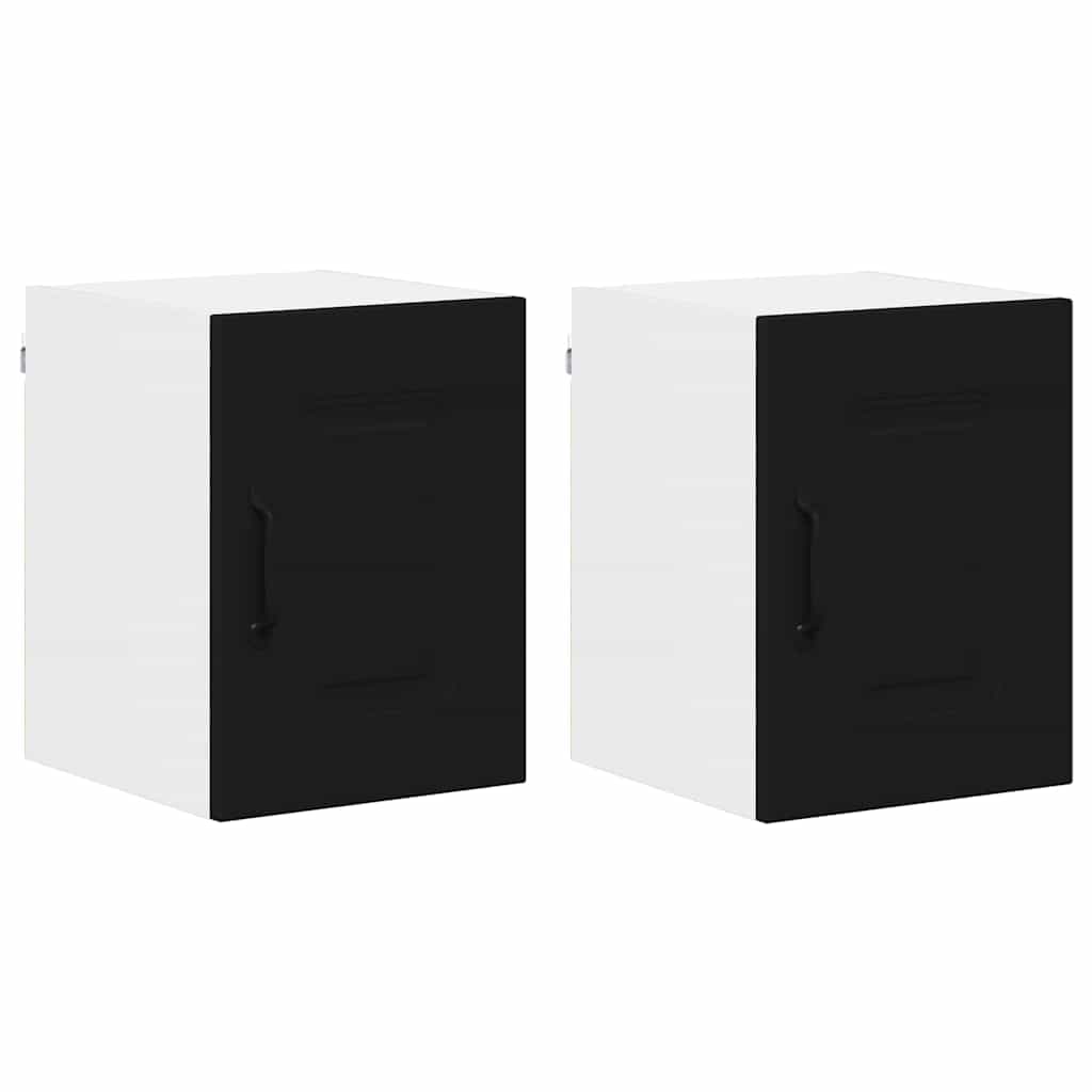 Kitchen Wall Cabinet with Shelf 2 pcs Black 30 x 31 x 40 cm