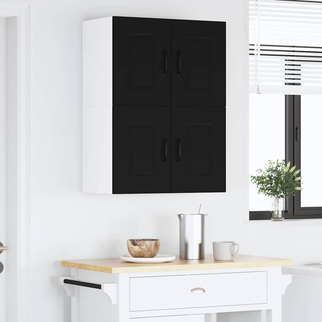 Kitchen Wall Cabinet with Shelf 2 pcs Black 60 x 31 x 40 cm