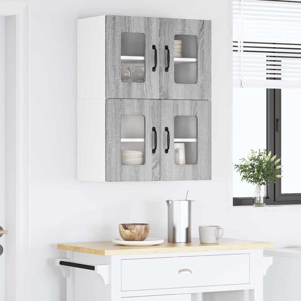 Kitchen Wall Cabinet 2 pcs Grey Sonoma 60 x 31 x 40 cm