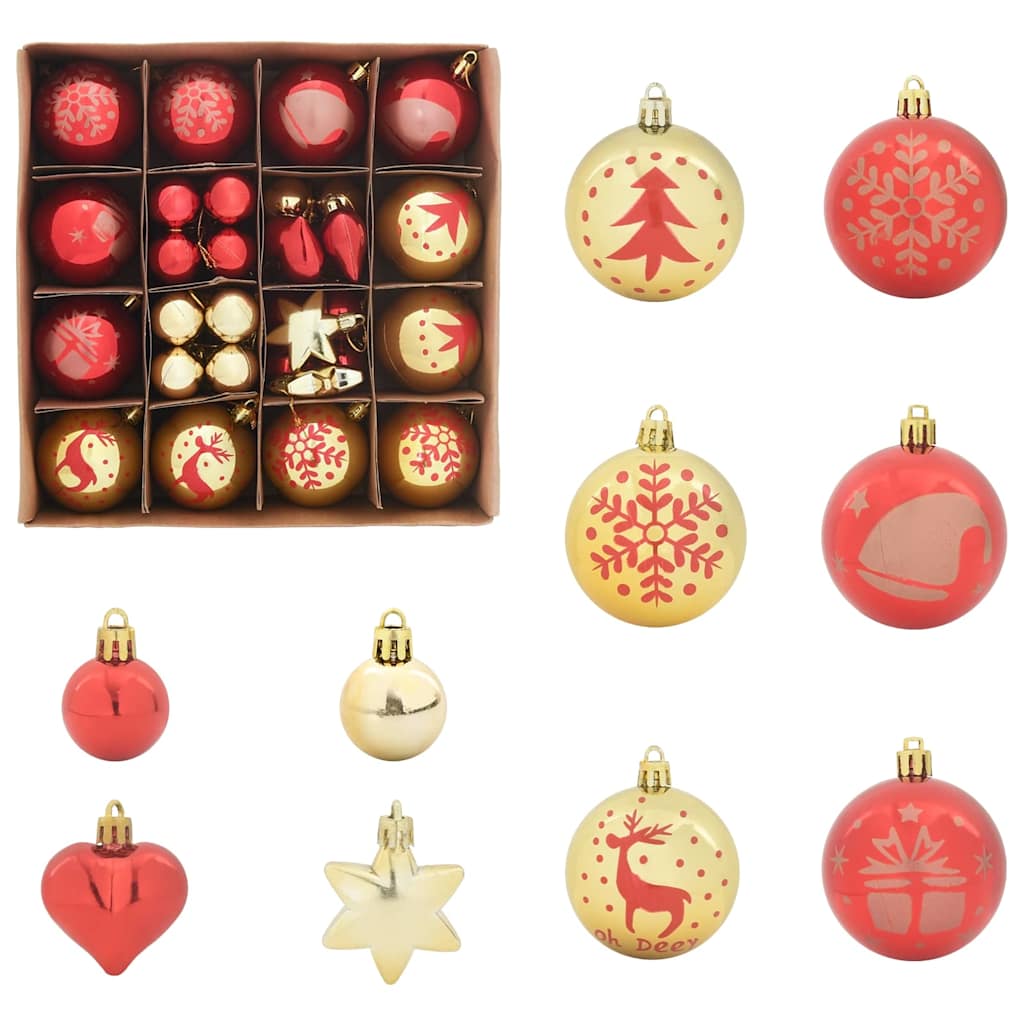 Christmas Bauble Set 40 pcs Gold and Red