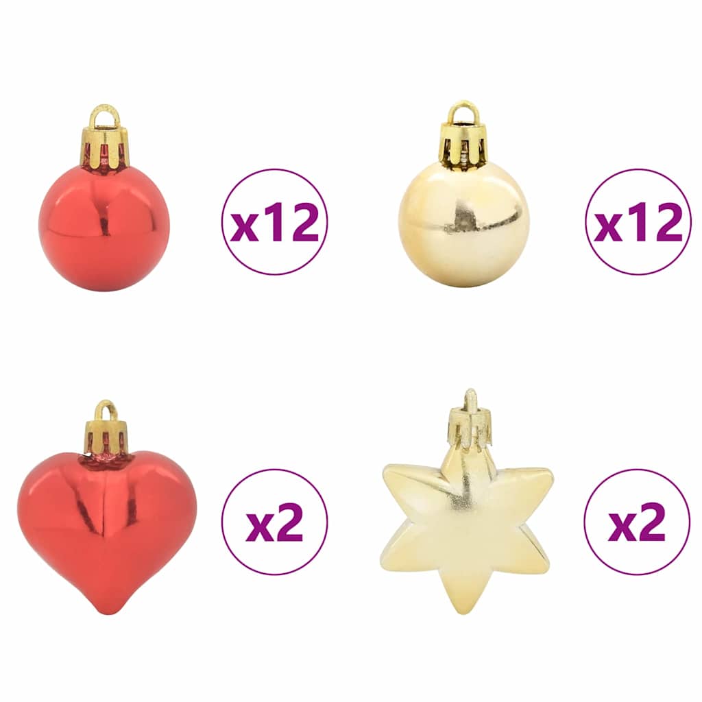 Christmas Bauble Set 40 pcs Gold and Red