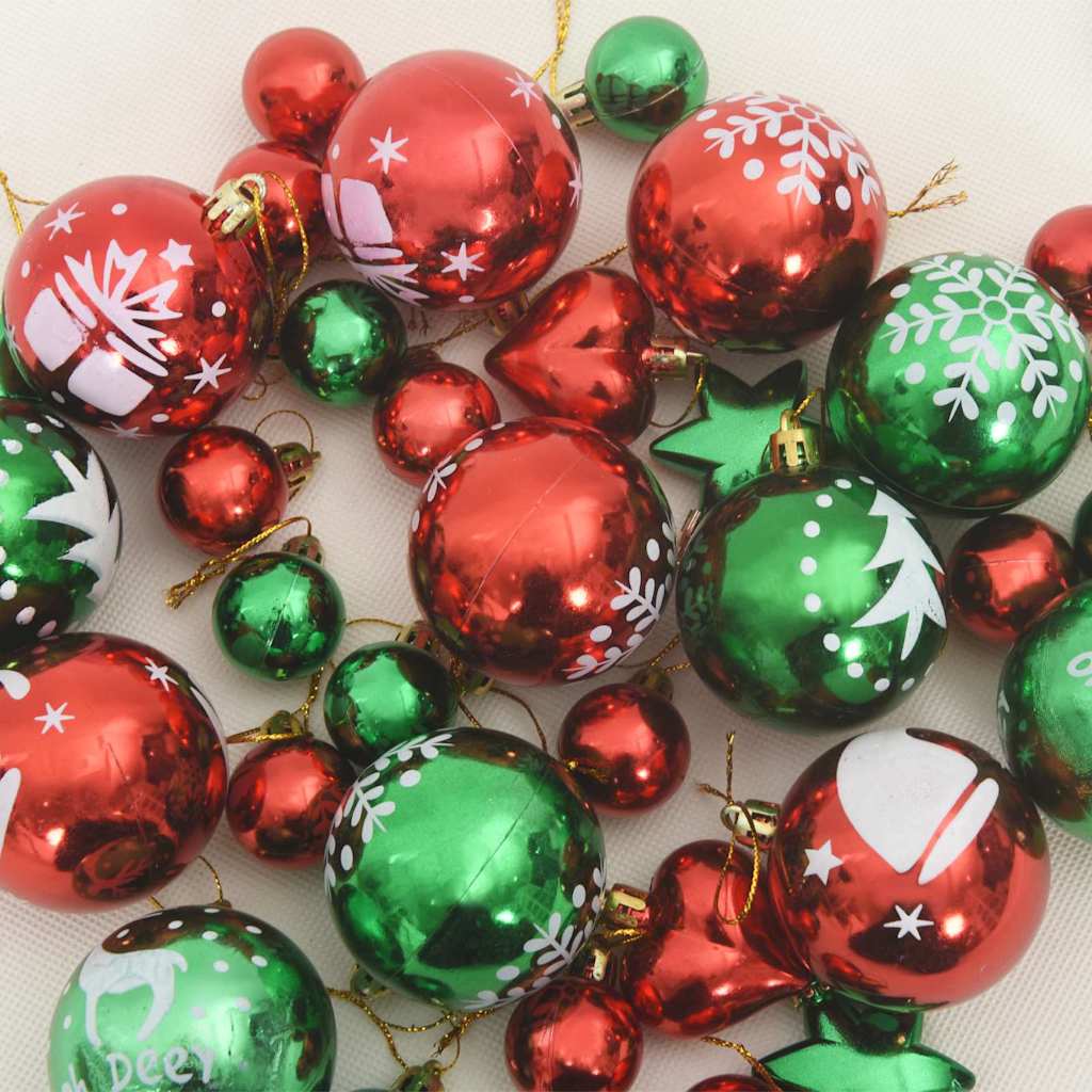 Christmas Bauble Set 40 pcs Red and Green