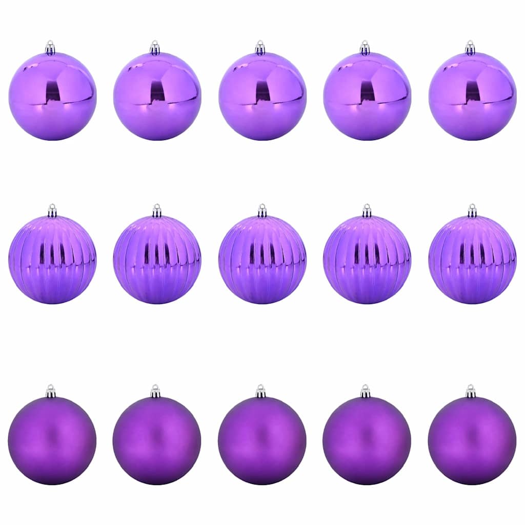 Christmas Bauble Set 15 pcs Lilac