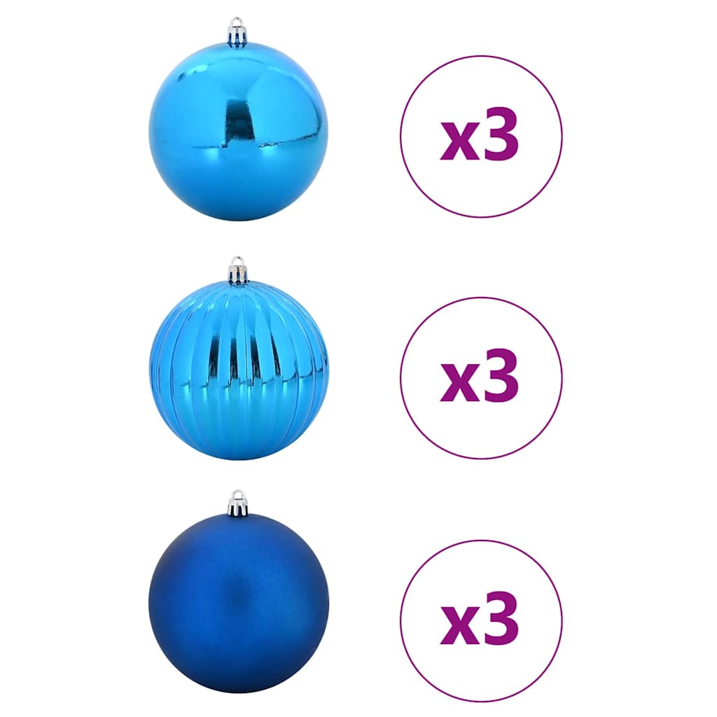 Christmas Bauble Set 9 pcs Blue