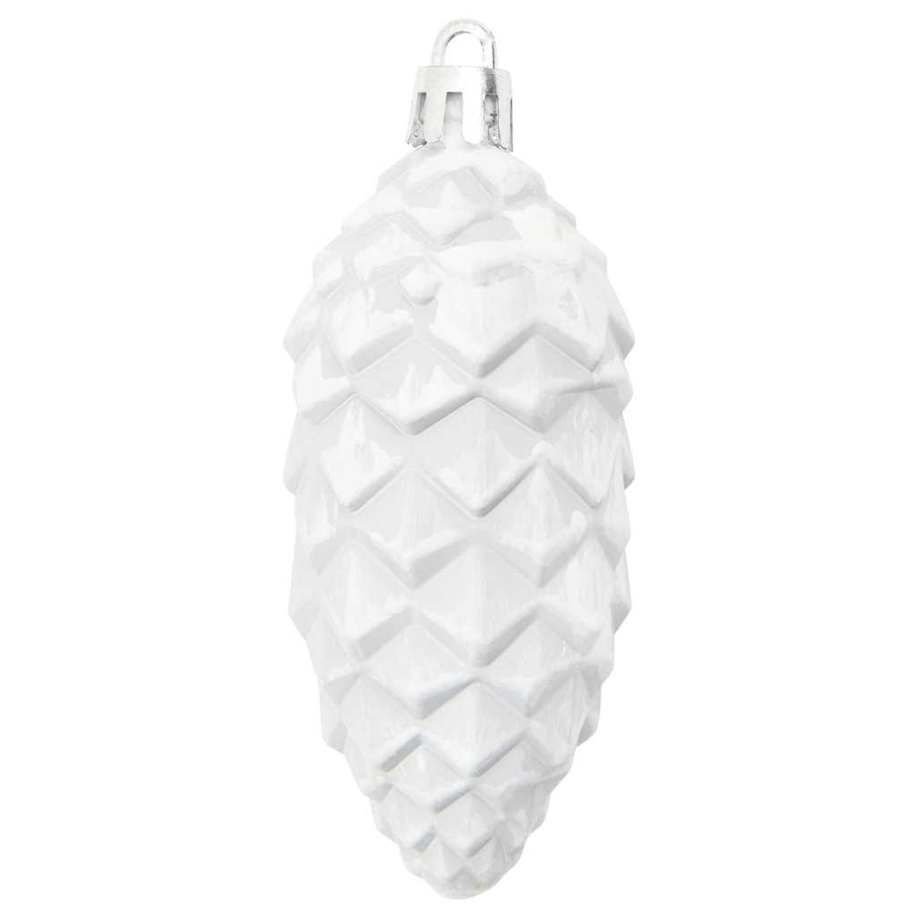 Christmas Pine Cone Ball 40 pcs White