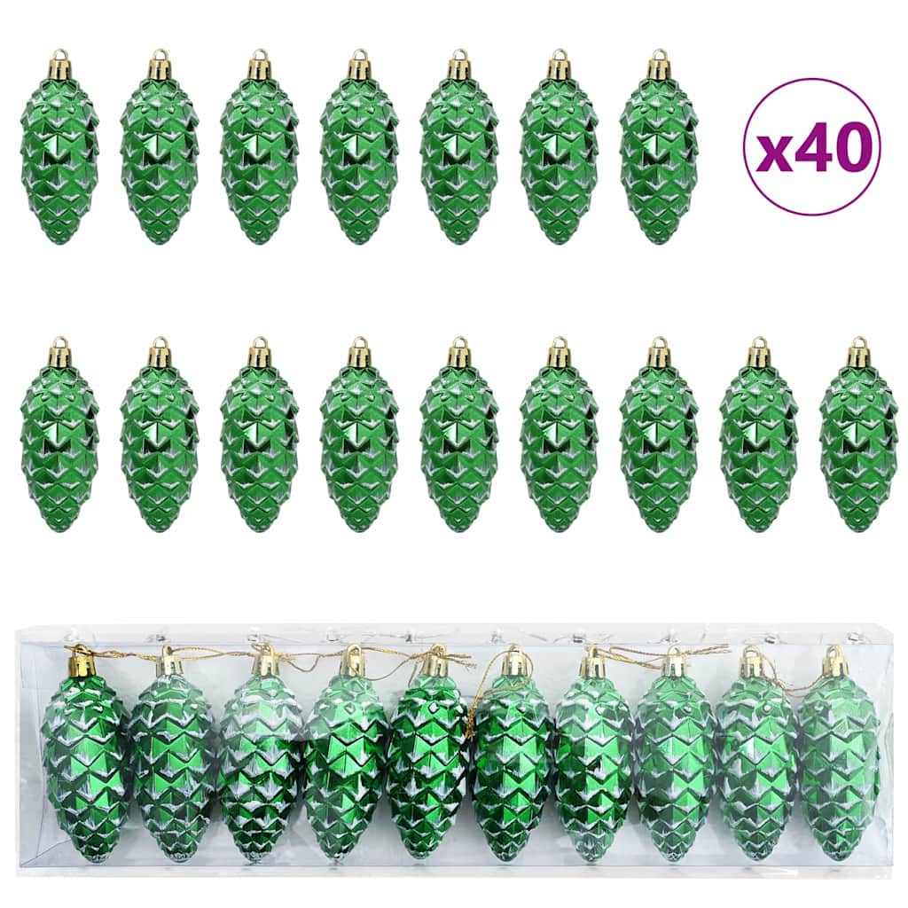 Christmas Pine Cone Ball 40 pcs Green