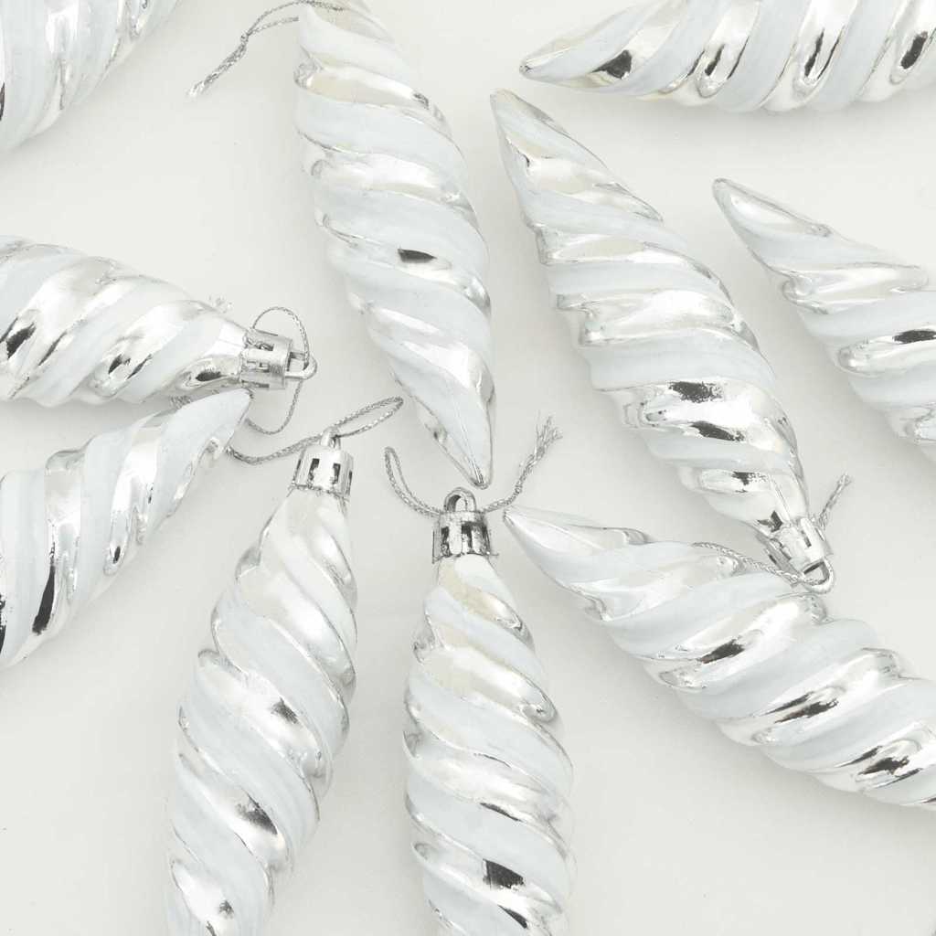 Christmas Spiral Shape Ball 40 pcs Silver