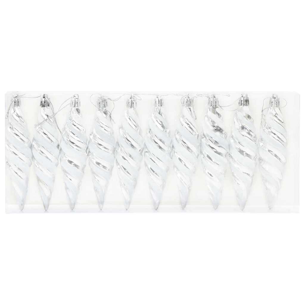 Christmas Spiral Shape Ball 40 pcs Silver