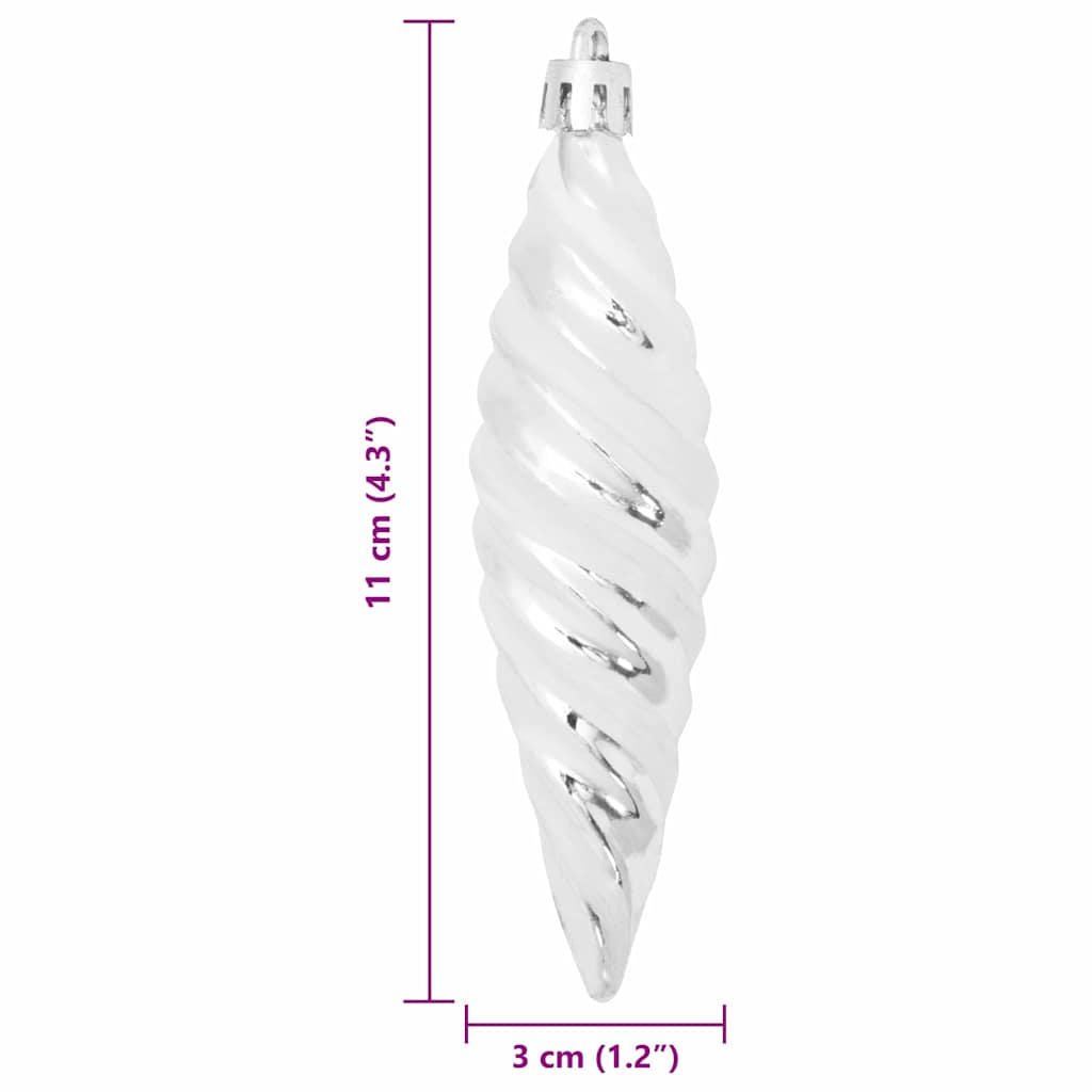 Christmas Spiral Shape Ball 40 pcs Silver