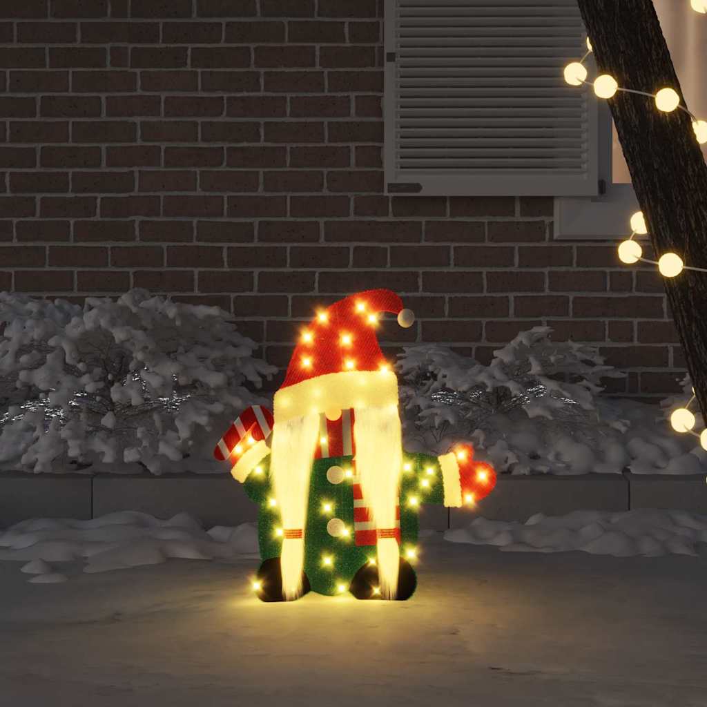 Lighted Gnome with 60 LEDs Warm White 71 x 64 cm Tinsel Fabric