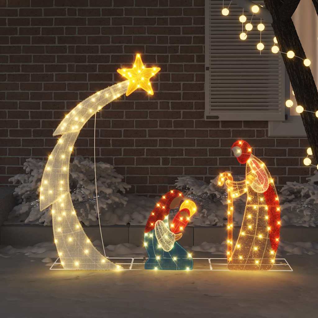 Nativity Scene Warm White 149 x32 x 127.5 cm Polyester