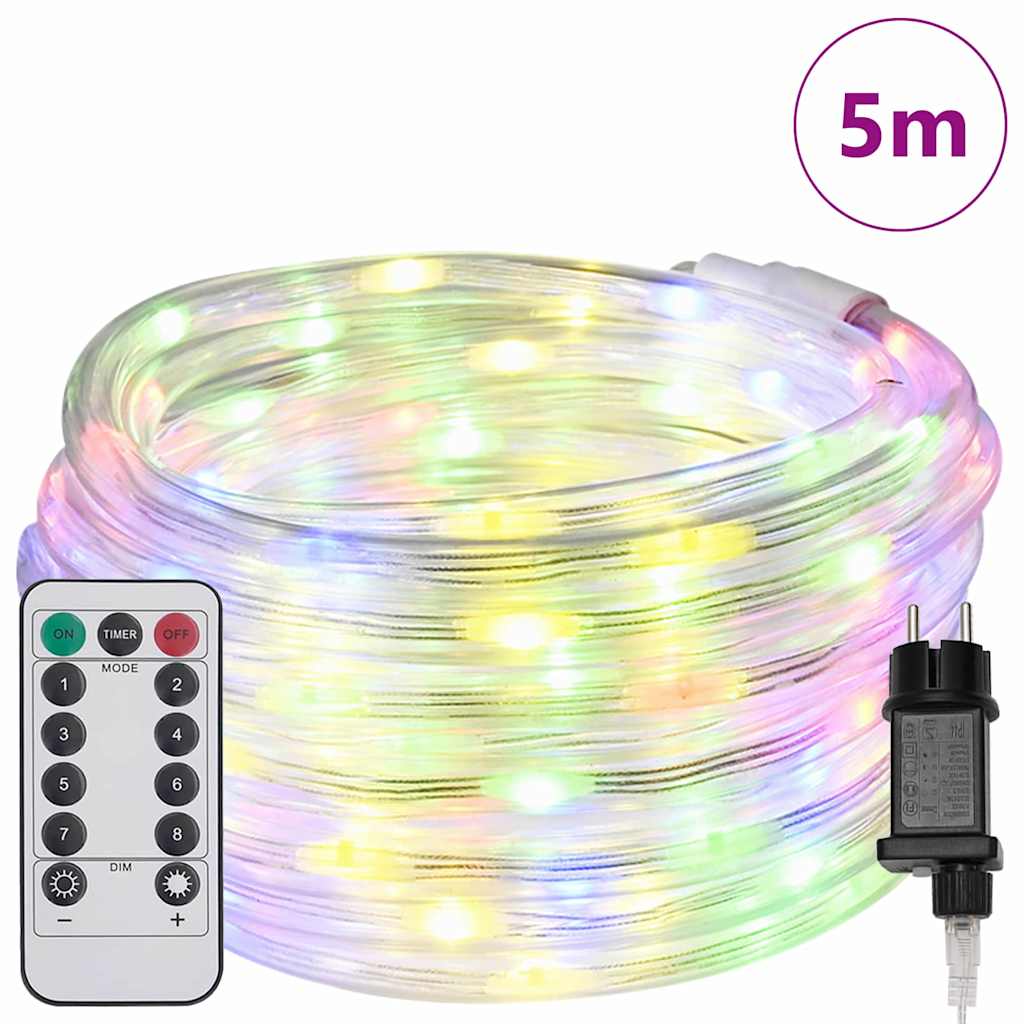 Rope Light with 120 LEDs Multicolour 5 m PVC