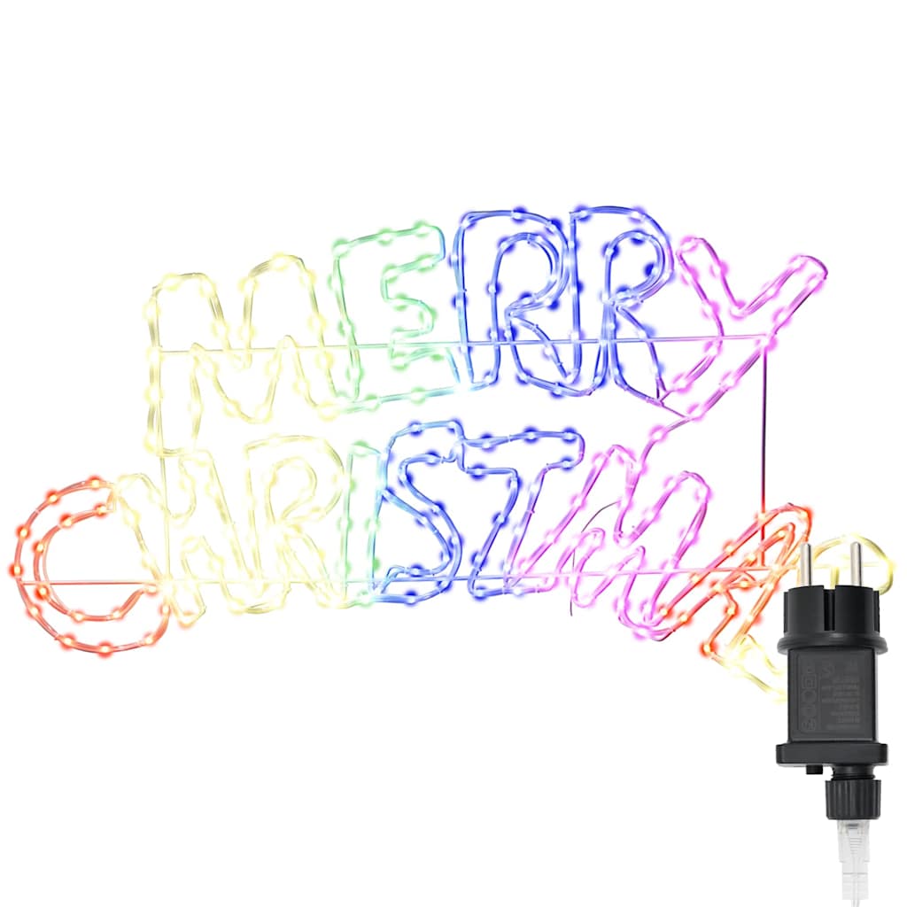 Christmas Sign with 240 LEDs Multicolour 100 x 50 cm PVC