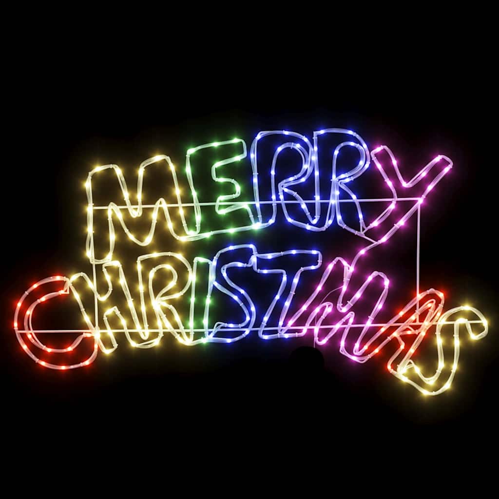Christmas Sign with 240 LEDs Multicolour 100 x 50 cm PVC