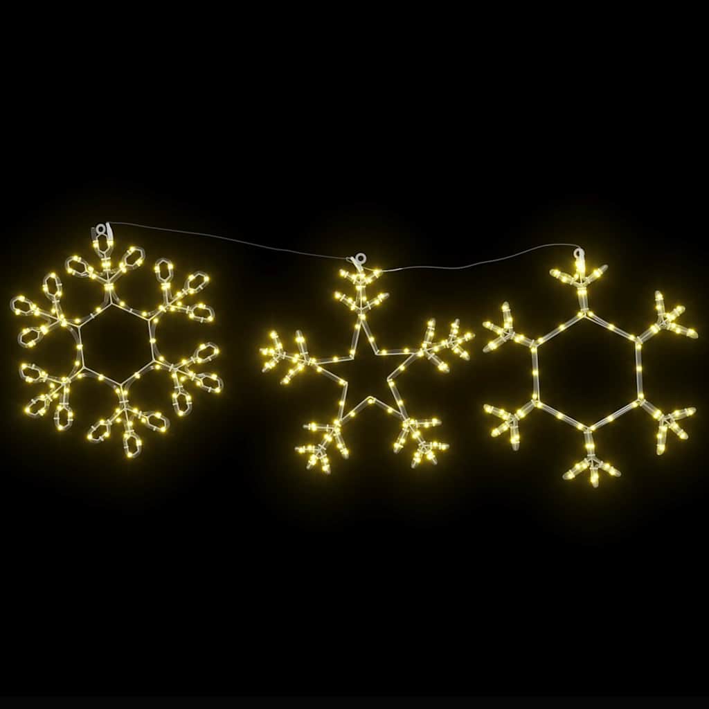 Christmas Snowflake with 252 LEDs Warm White 45 x 38 cm PVC