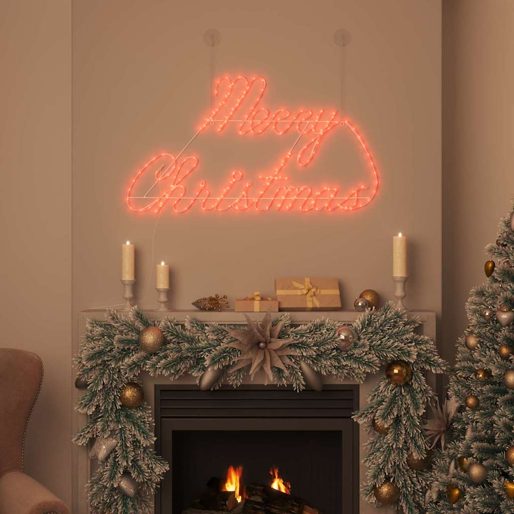 Christmas Sign with 216 LEDs Red 99 x 55 x 13 cm Iron