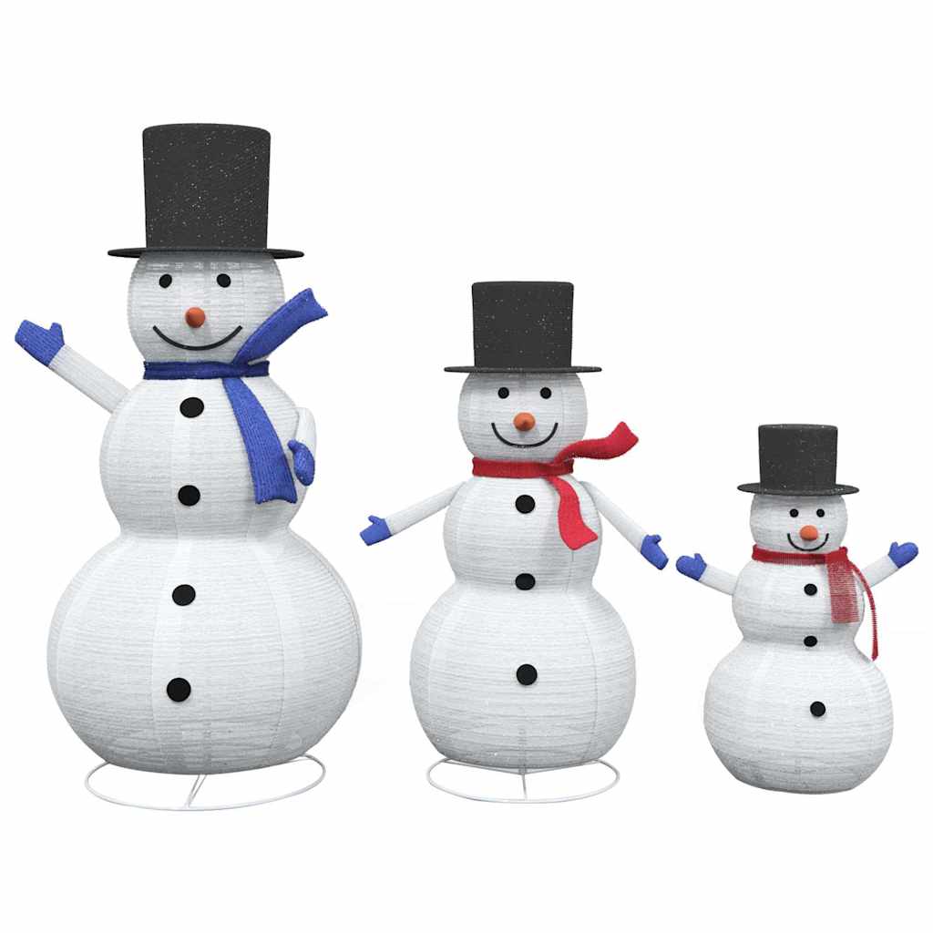 Christmas Snowman Family 3 pcs Warm White 81 x 60 x 125 cm